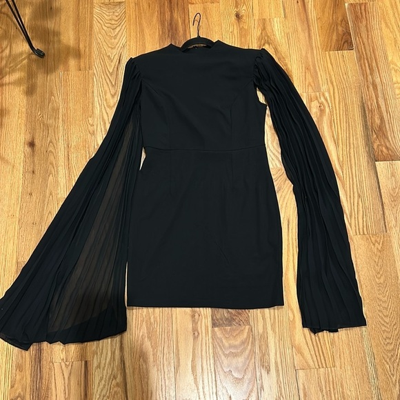 Black Pleated Sleeve Dress - Picture 5 of 10
